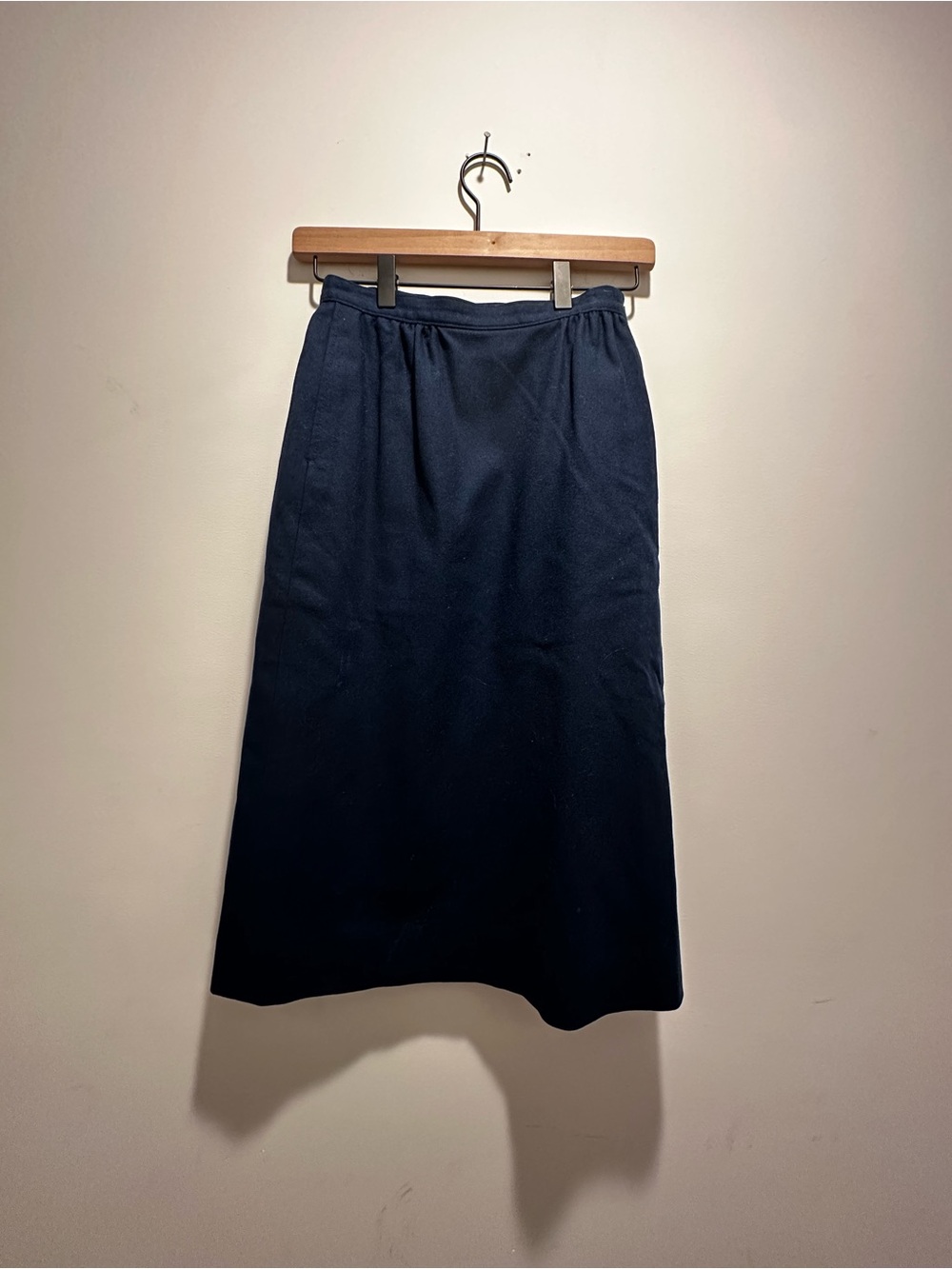 Vintage Classic Navy Women's Wool Skirt